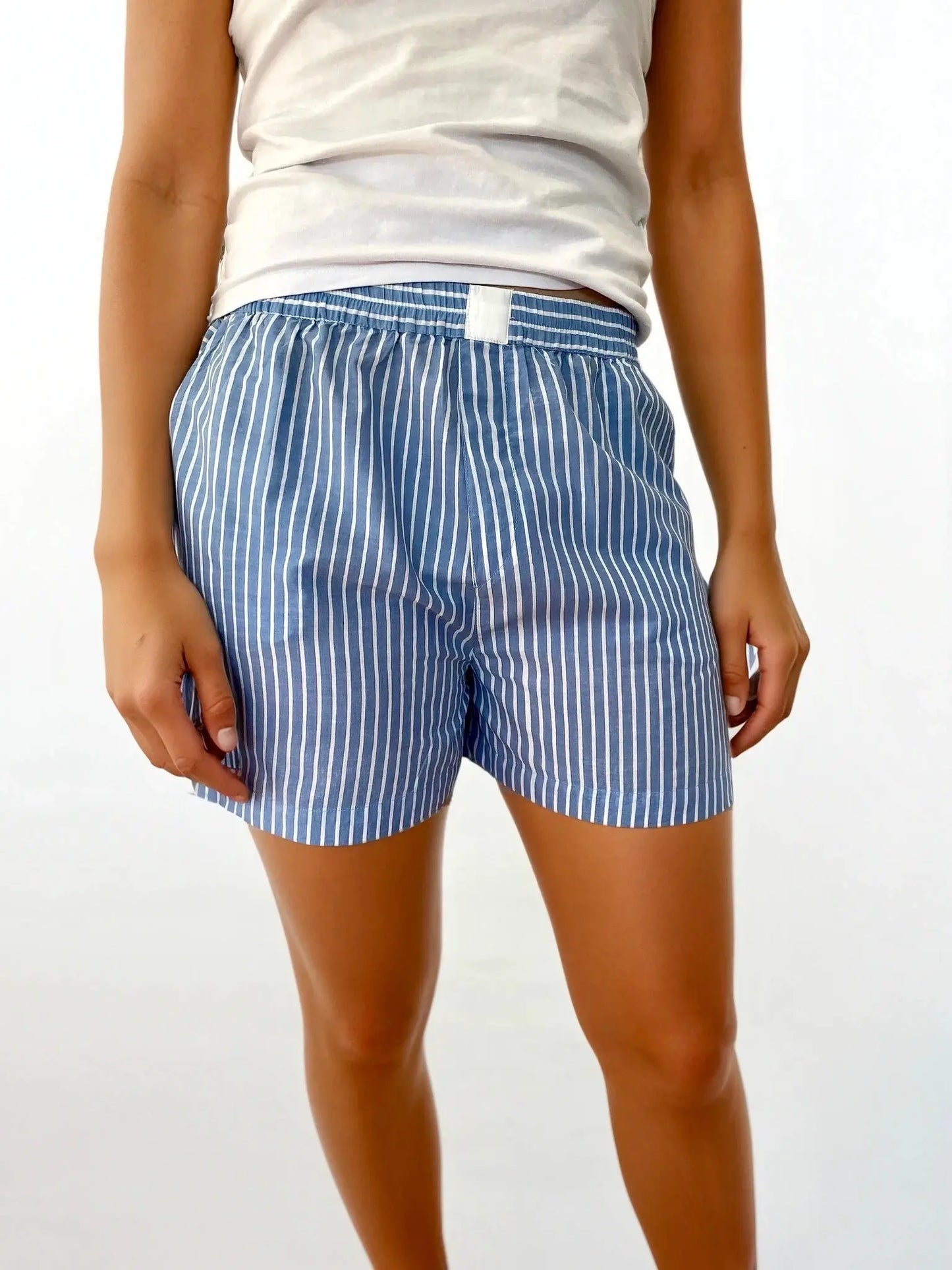 Boxer Short - Santorini - White/Blue Stripe AMOKA DALO