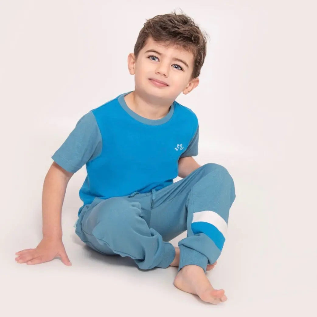 Boys Blue Jersey Lounge Tee Luca and Rosa