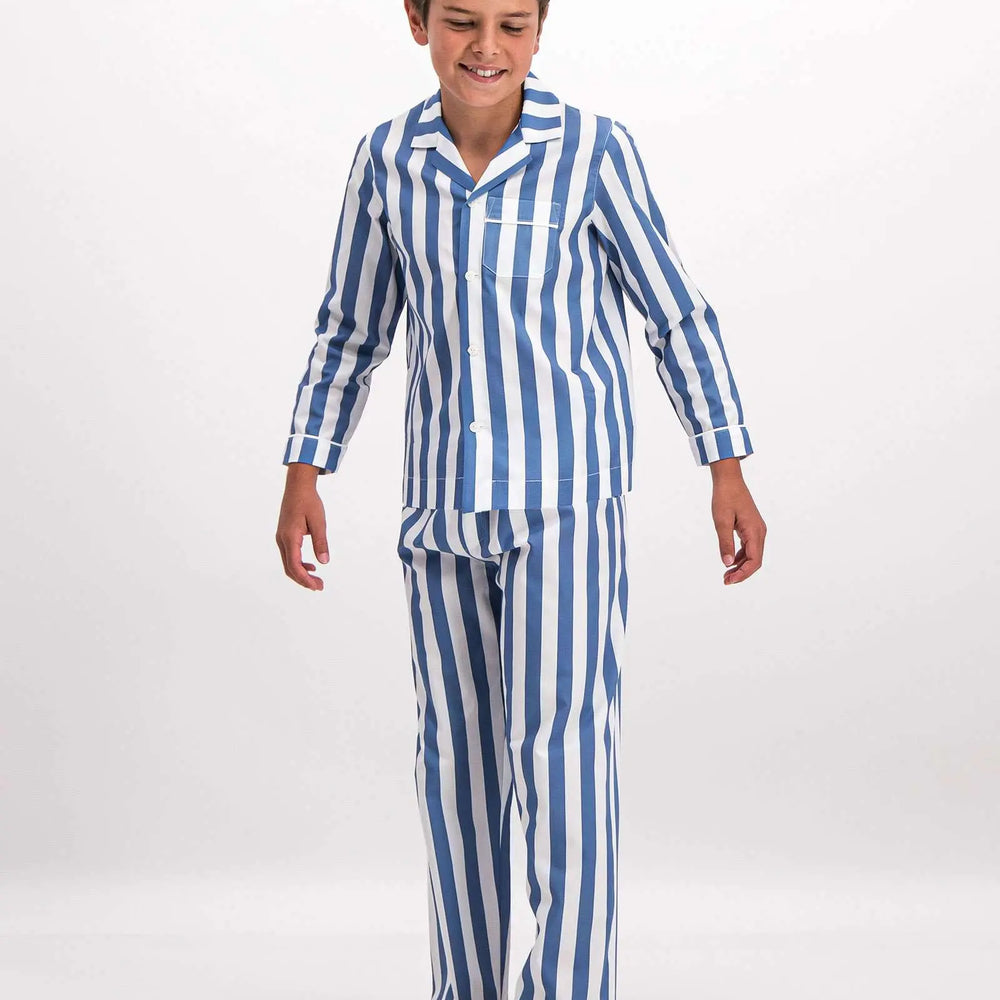 Boys Long Pyjamas - Beach Stripe Woodstock Laundry