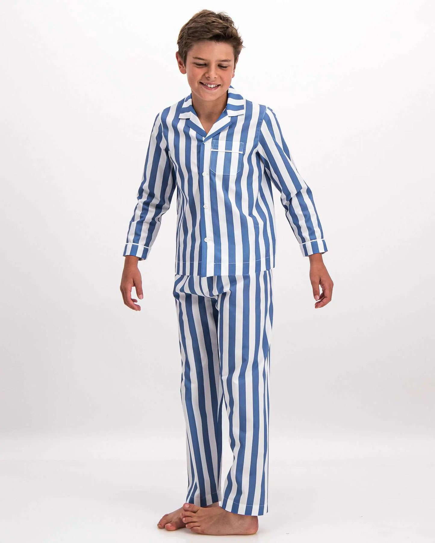 Boys Long Pyjamas - Beach Stripe Woodstock Laundry