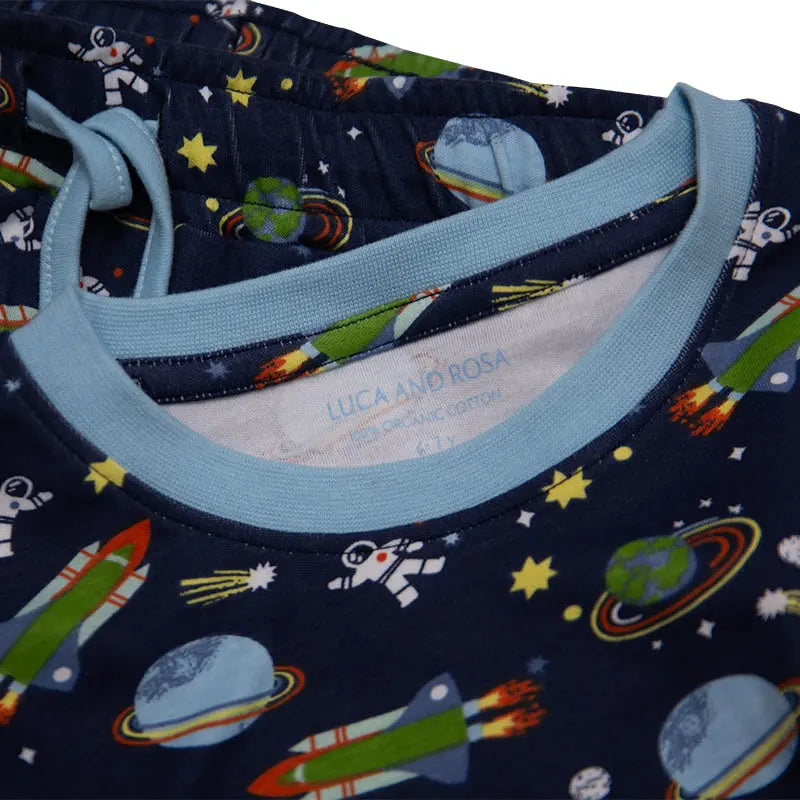 Boys Pull on Pyjamas - Space Print Luca and Rosa