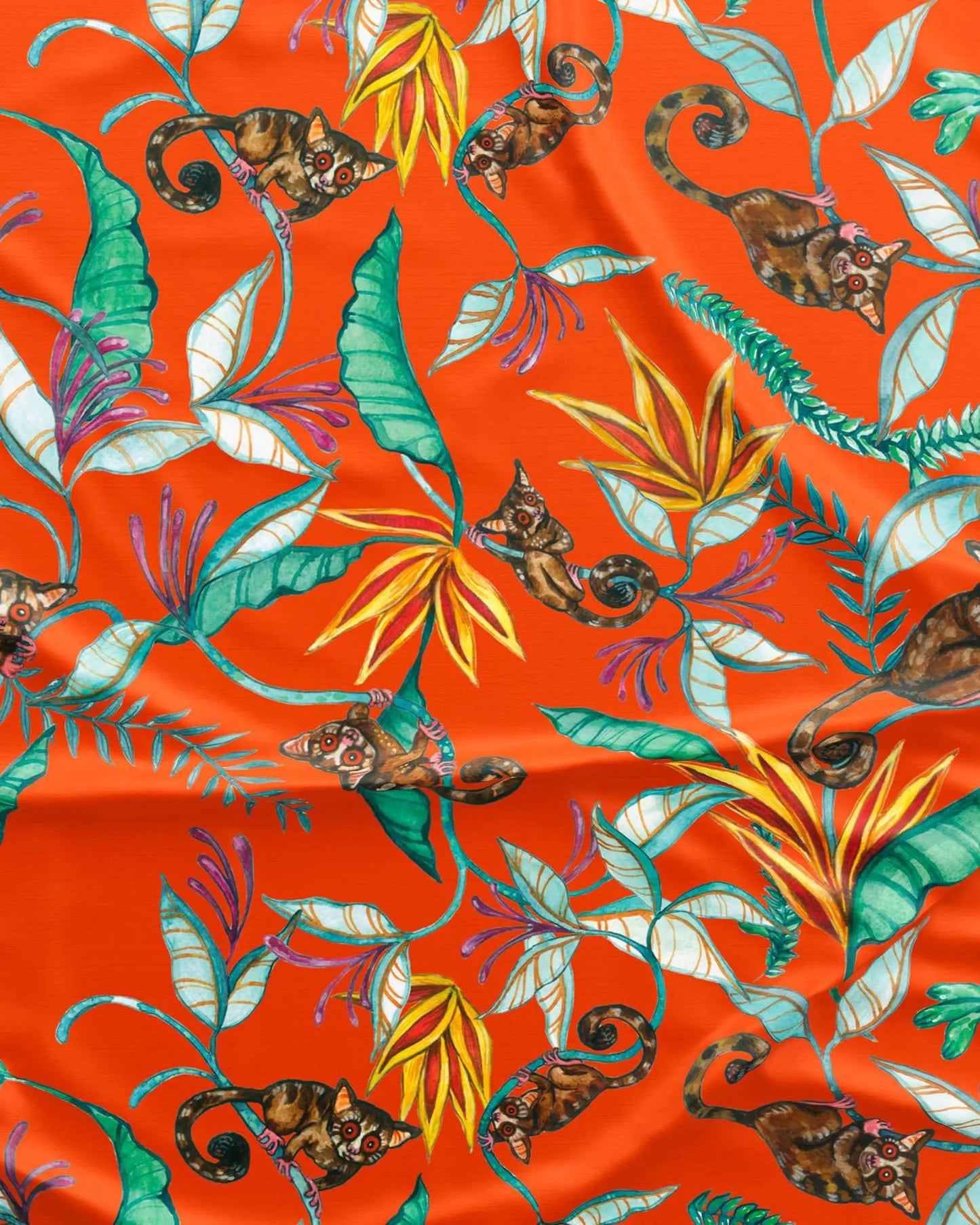 Boys Short Pyjamas - Night Monkeys Orange Woodstock Laundry