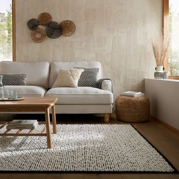 Braided Wool Textured Rug Dunelm