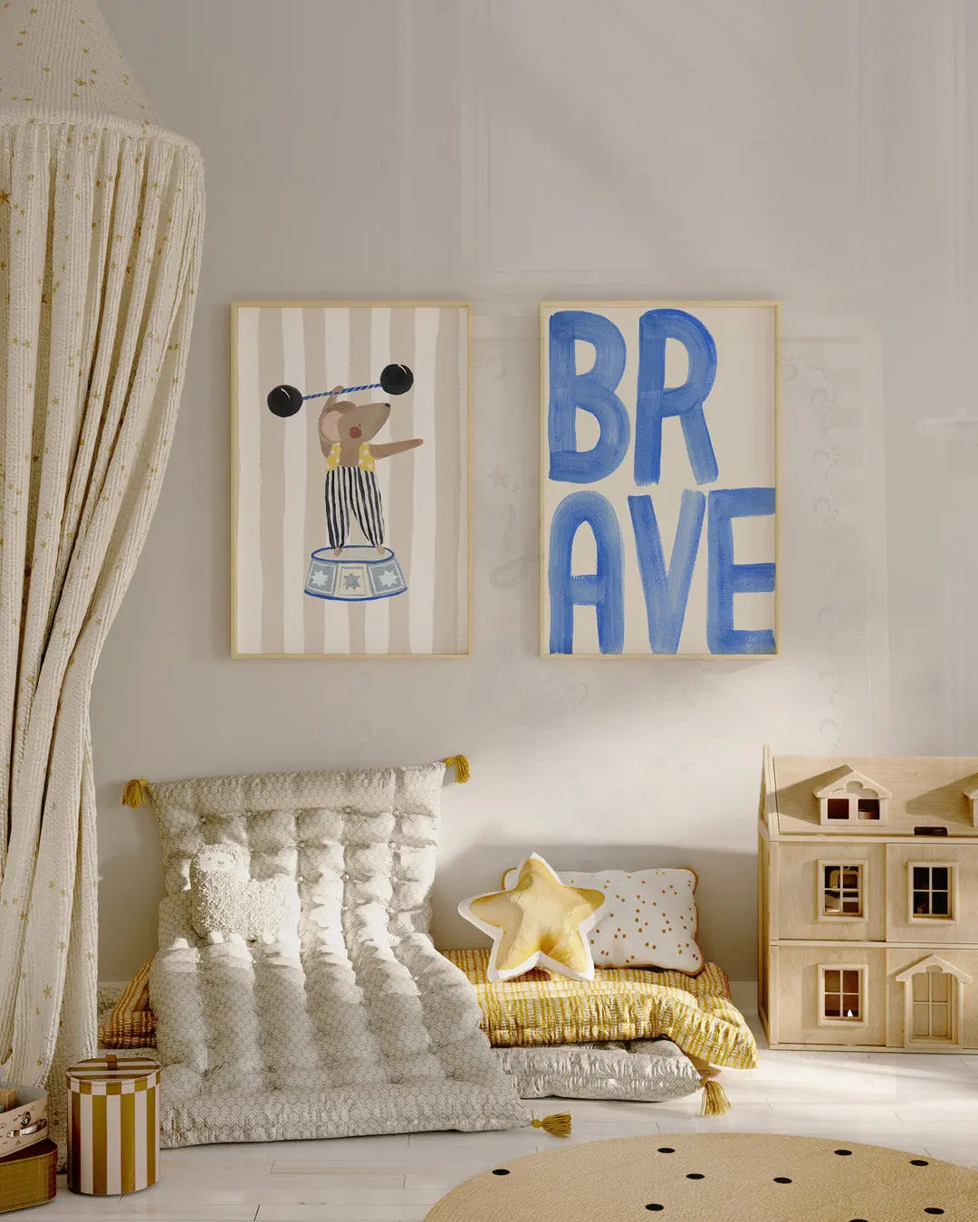 Brave' - Word Art Print Lion & The Pear