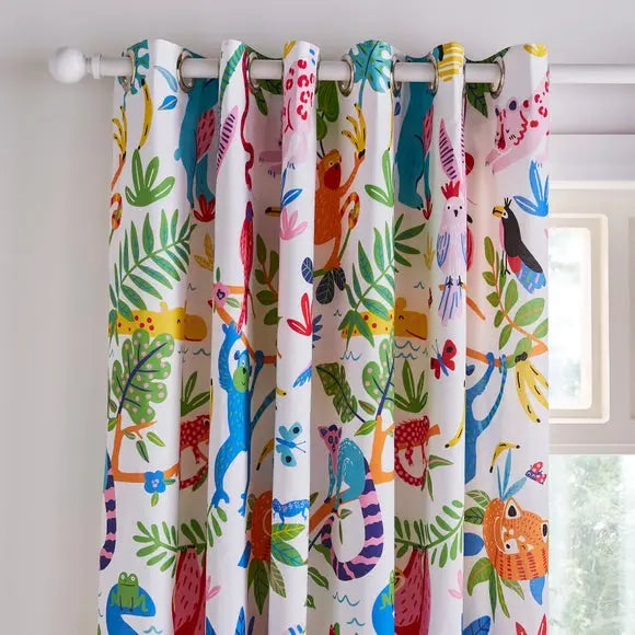 Bright Animals Blackout Eyelet Curtains Dunelm