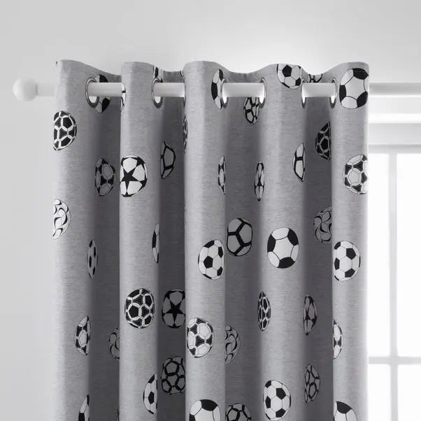 Bright Football Eyelet Blackout Curtains Dunelm