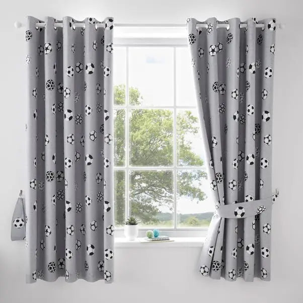 Bright Football Eyelet Blackout Curtains Dunelm