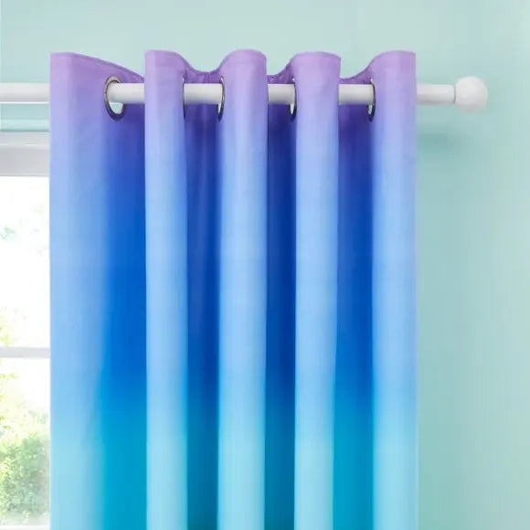 Bright Rainbow Ombre Blackout Eyelet Curtains Dunelm