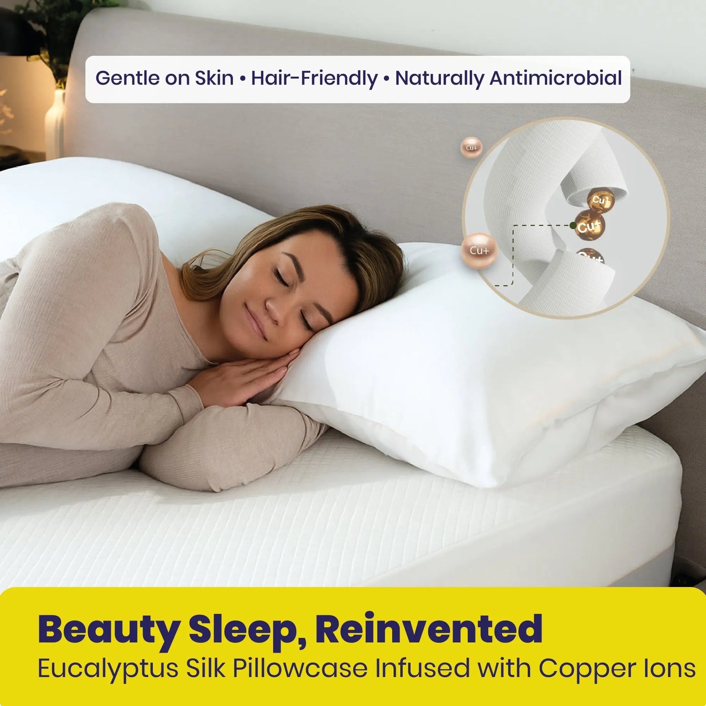 Brightr® Anti-Ageing Copper-Infused Eucalyptus Silk Pillowcase Brightr® Sleep