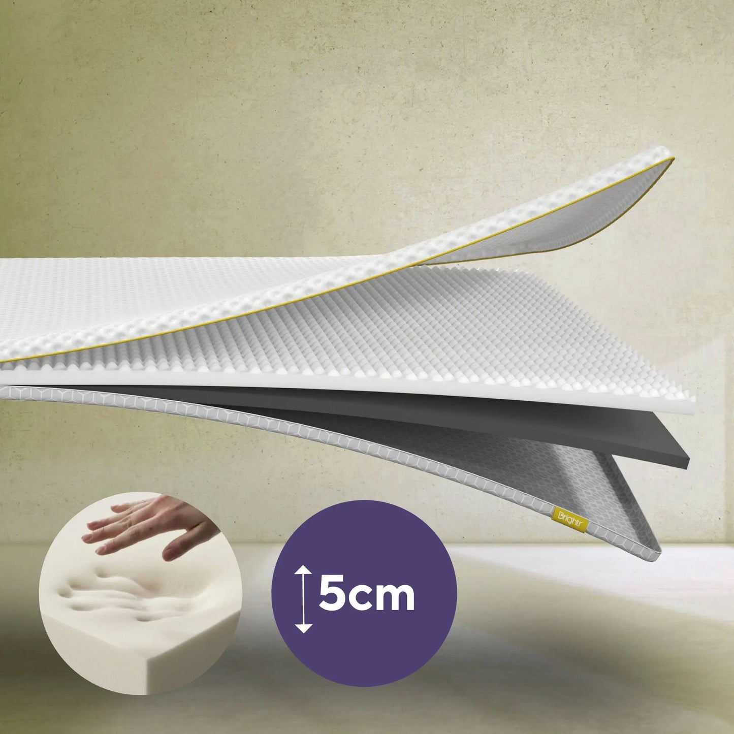 Brightr® Aurora  2 in 1 Memory Foam mattress topper Brightr® Sleep