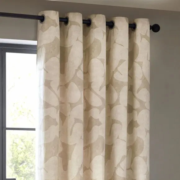 Brinn Unlined Natural Eyelet Curtains Dunelm