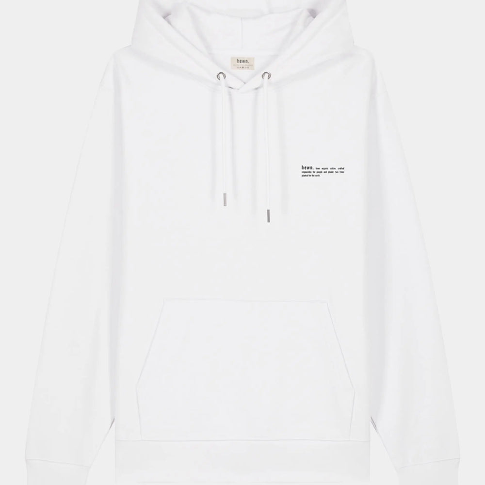 Bristol Back-Print Mens Relaxed-Fit White Hoodie hewn.