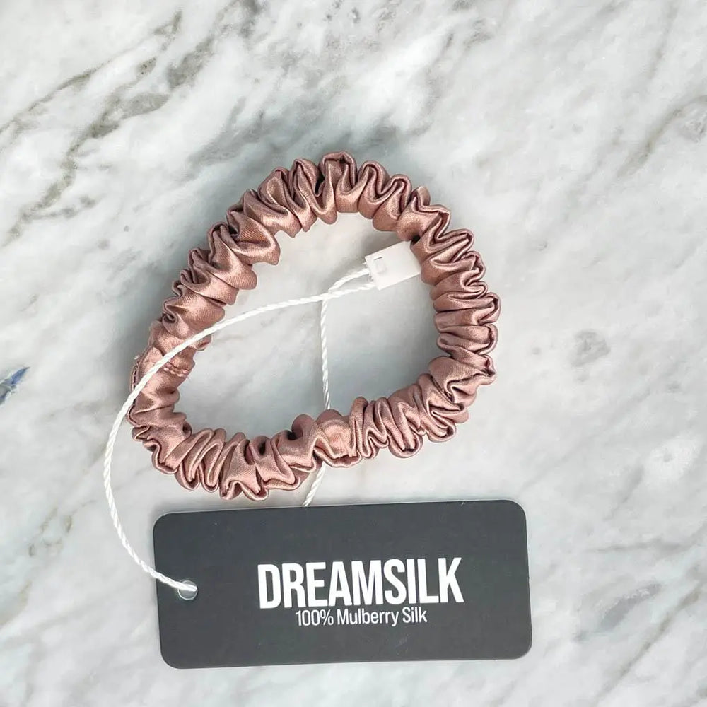Bronze Silk Scrunchie - Skinny DREAMSILK