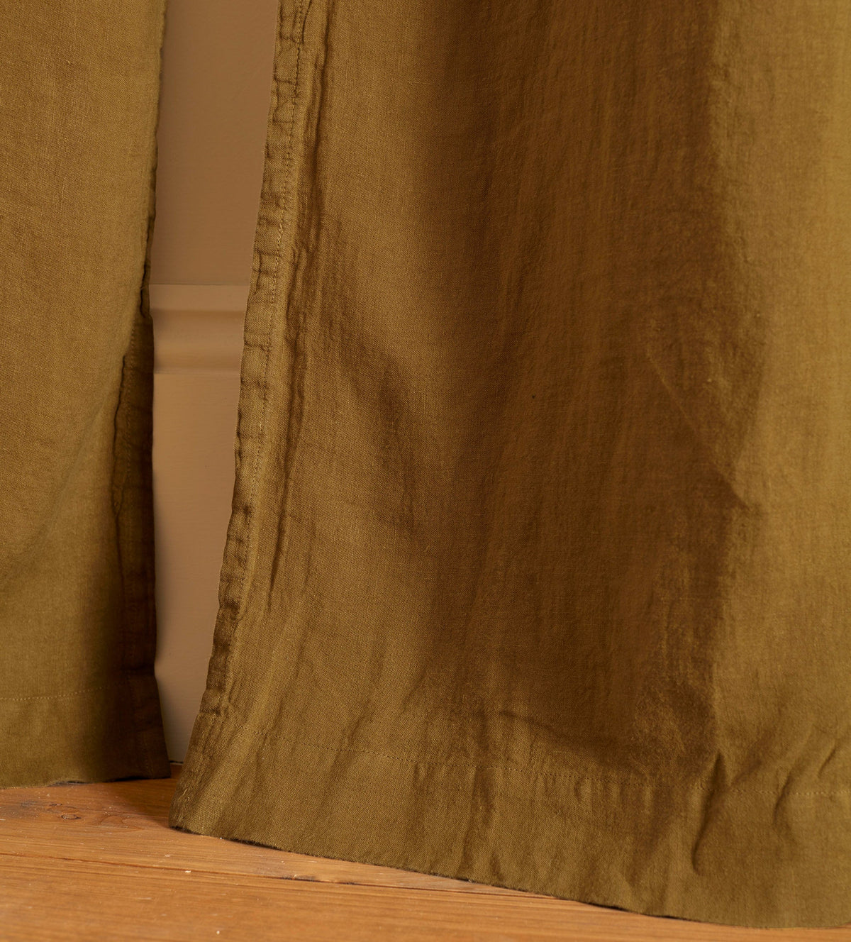 Bronze 100% Linen Loop Top Curtain (Single) - The Secret Linen Store