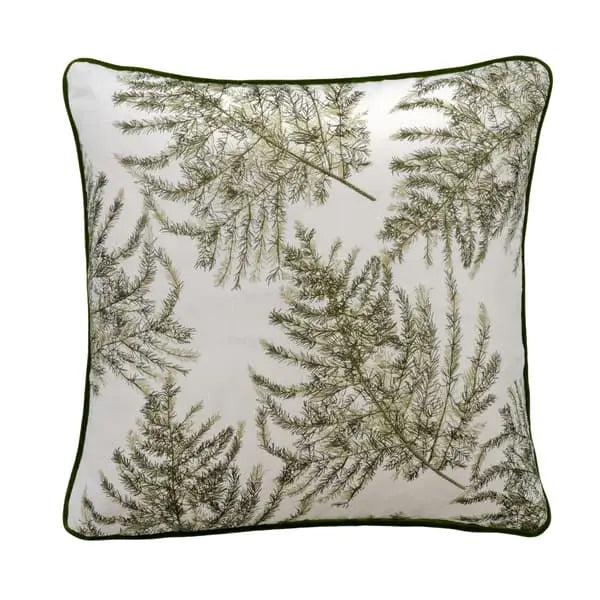 Brooklyn Leaf, Sustainable Feather, Cushion Cotton Blend & Linen Blend & Viscose Blend Embroidered & Floral Andrew Martin