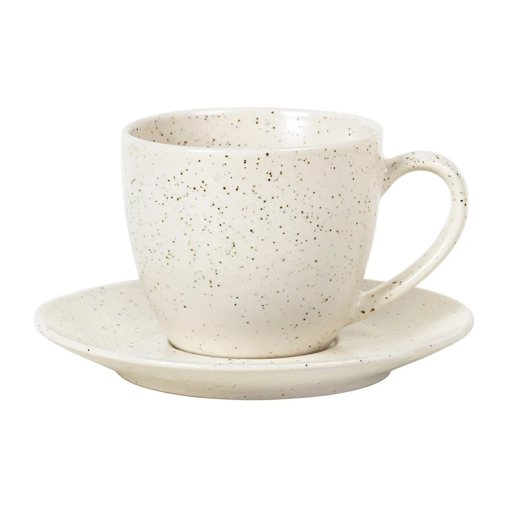 Broste Copenhagen Nordic Vanilla Cup With Saucer 15 Cl Cream With Grains Broste Copenhagen