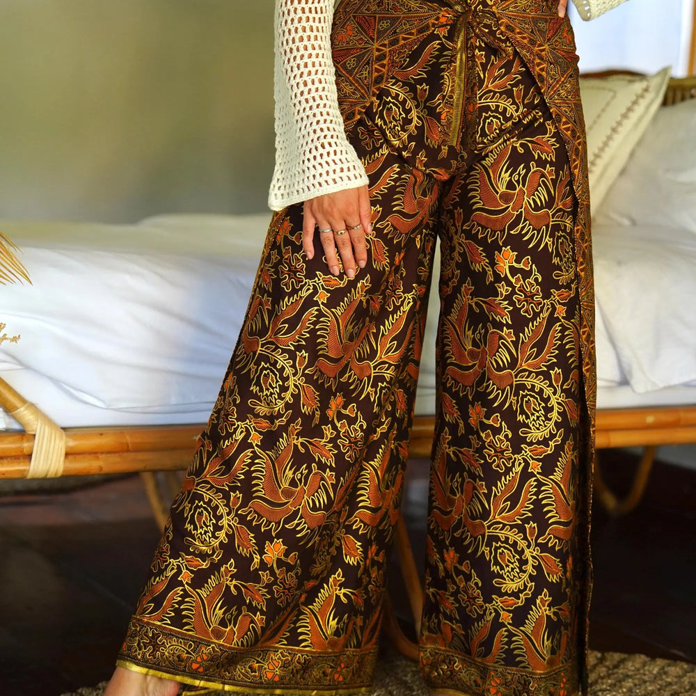 Brown Batik Wrap Around Trousers SUKARA