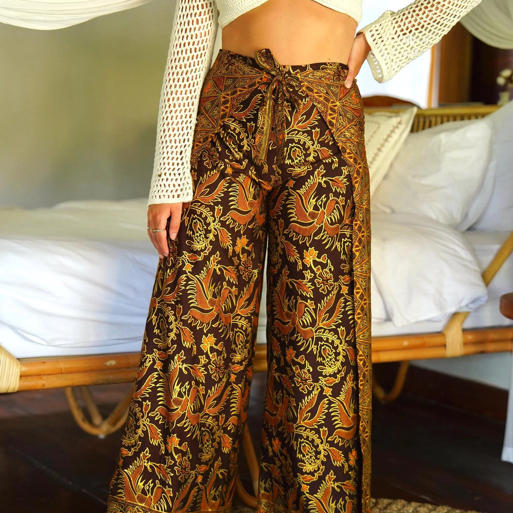 Brown Batik Wrap Around Trousers SUKARA