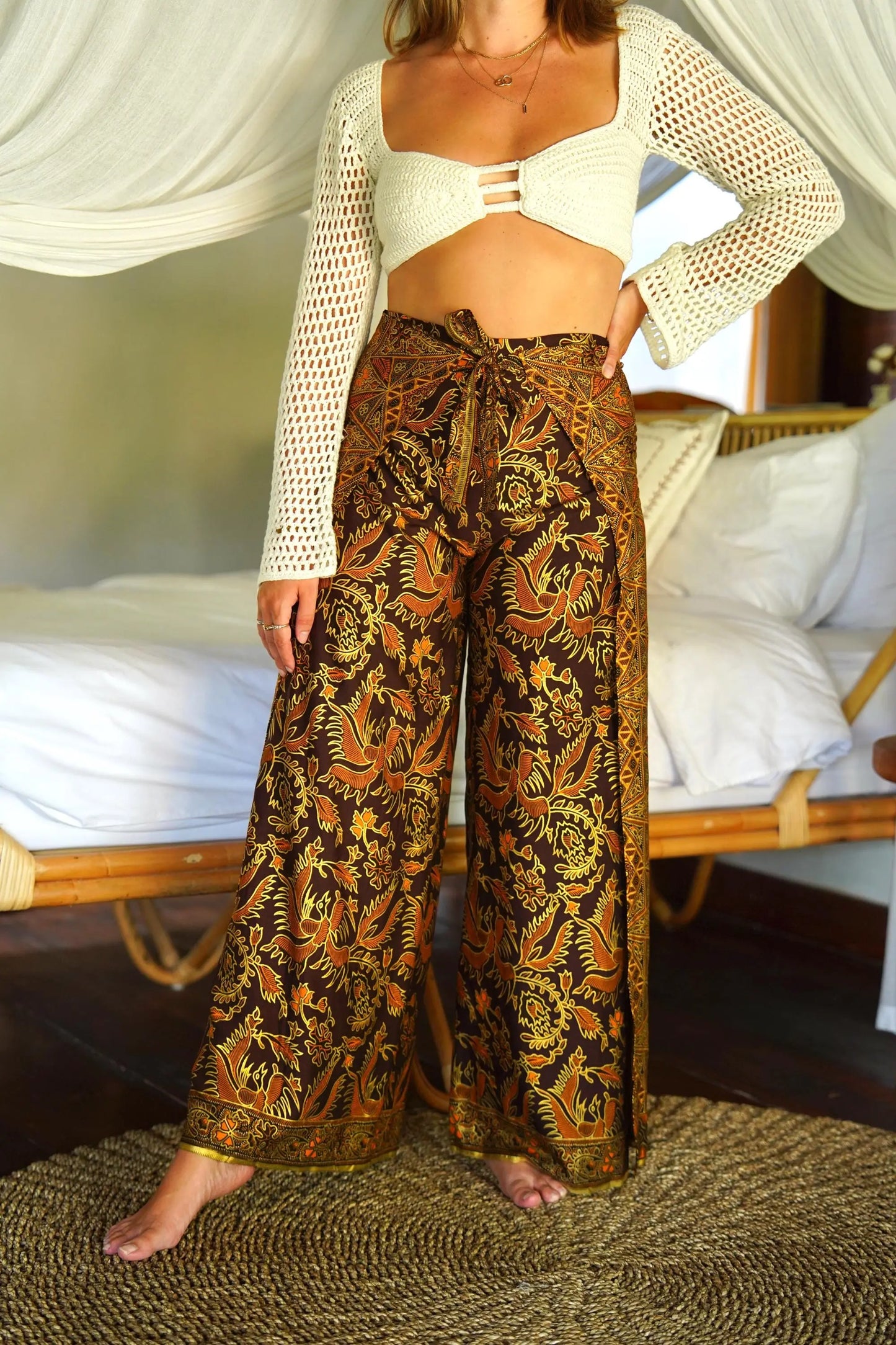 Brown Batik Wrap Around Trousers SUKARA