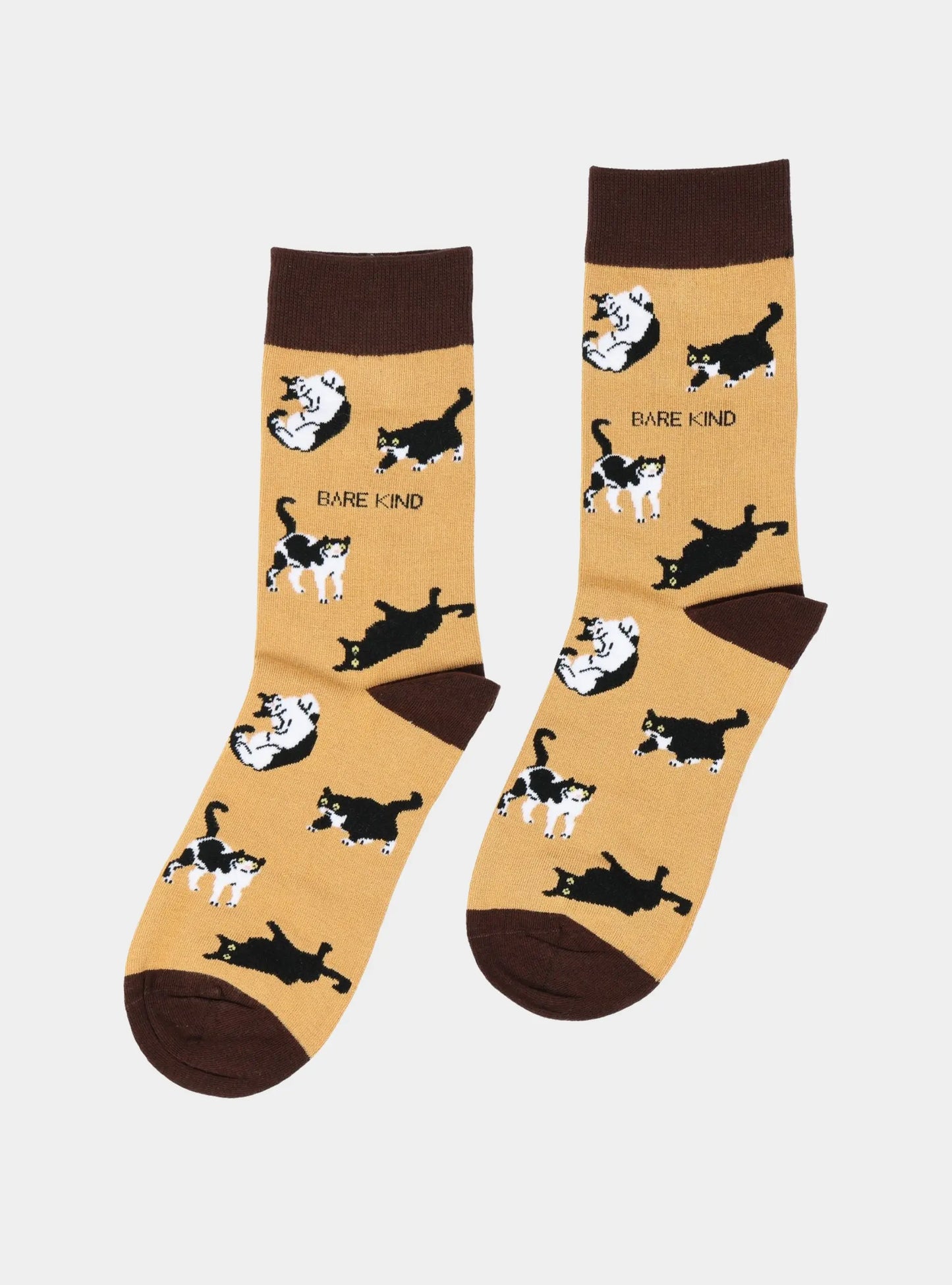 Brown Cat Pet Pair Bamboo Sock Set Bare Kind
