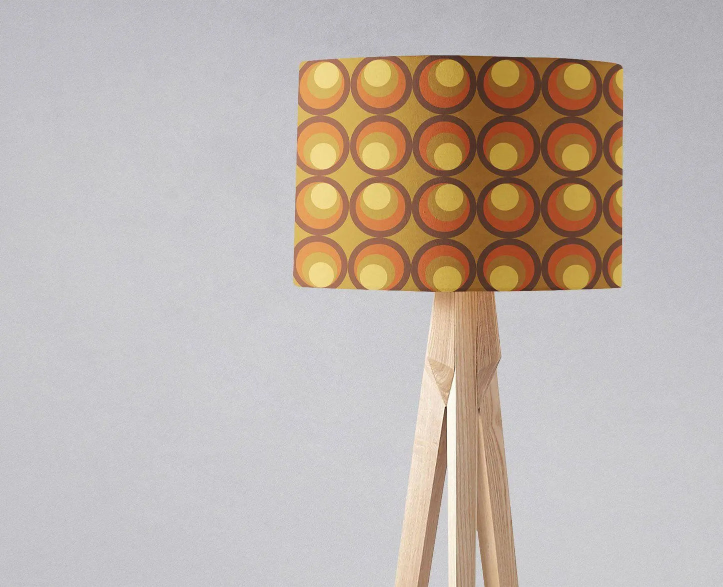 Brown and Orange Retro 1970's Design Lampshade, Ceiling or Table Lamp Shade Shadow bright