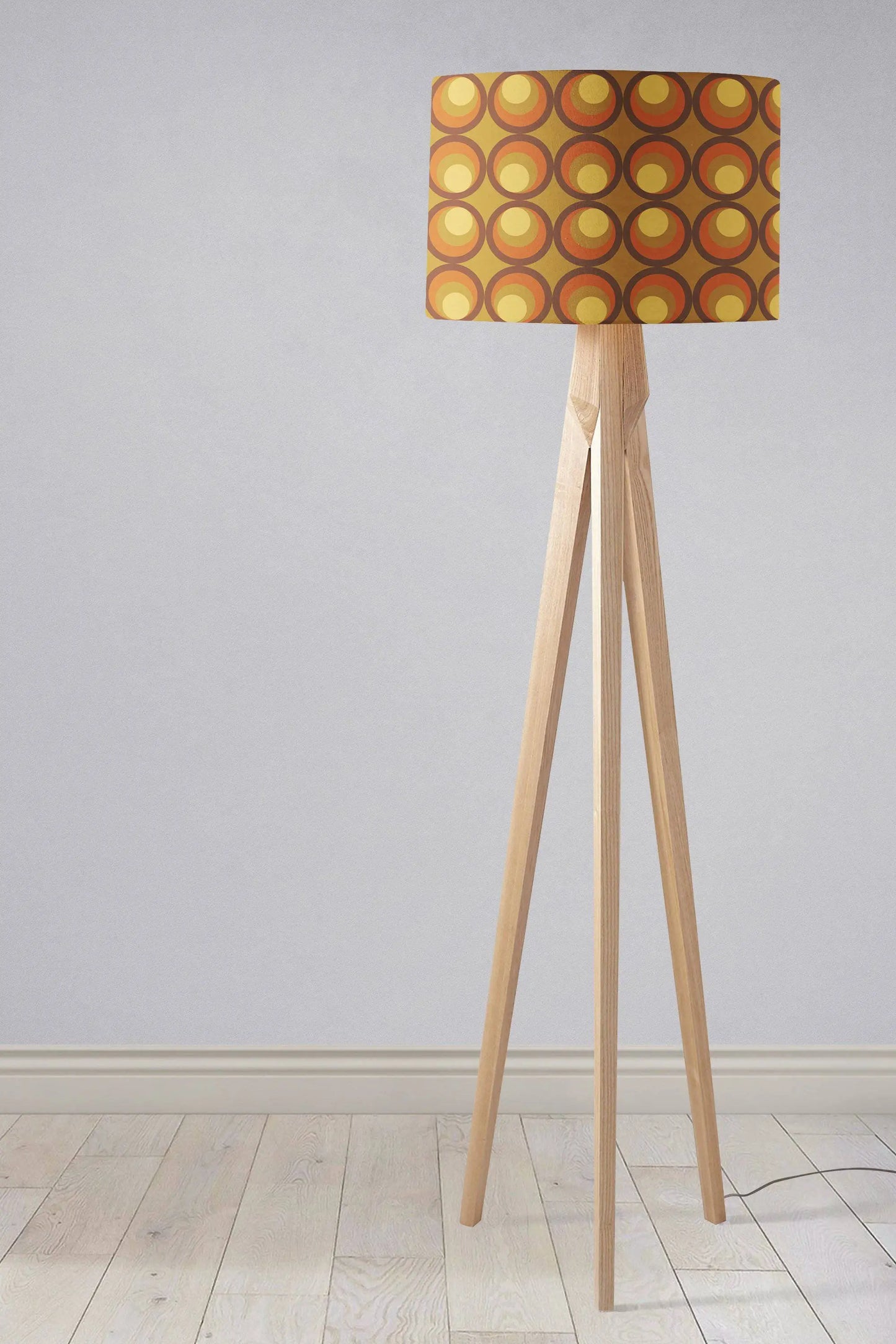 Brown and Orange Retro 1970's Design Lampshade, Ceiling or Table Lamp Shade Shadow bright
