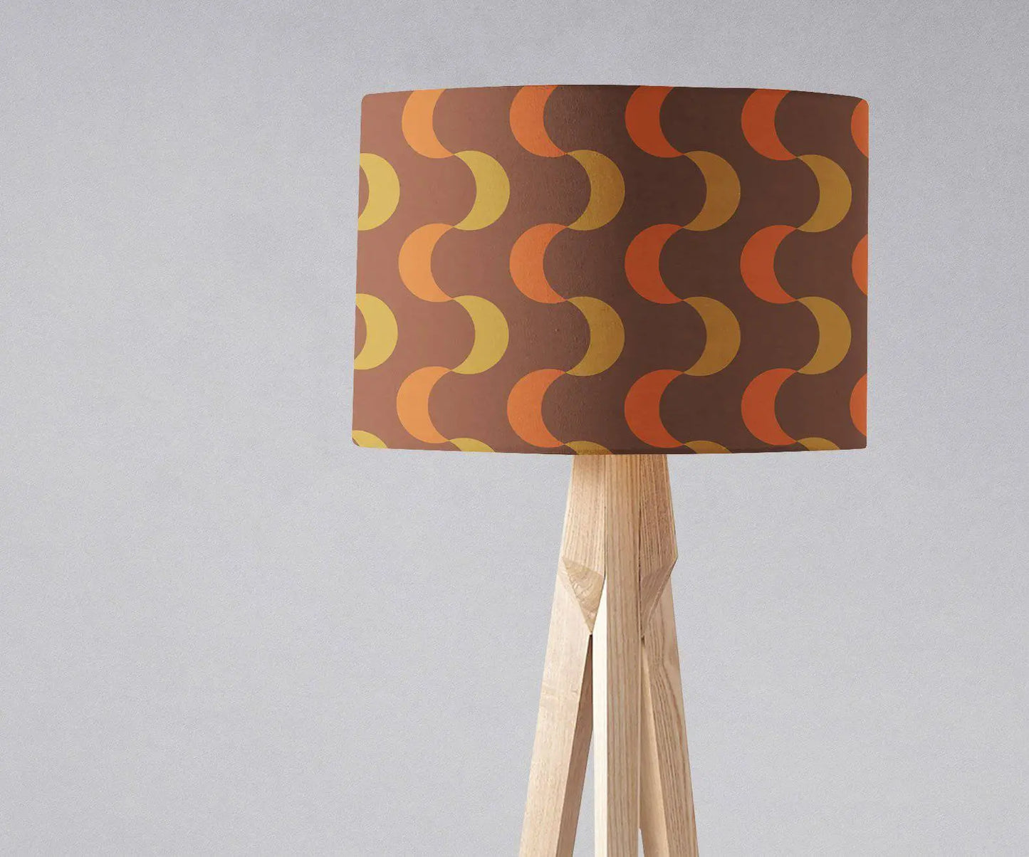 Brown and Orange Retro 1970's Design Lampshade, Ceiling or Table Lamp Shade Shadow bright