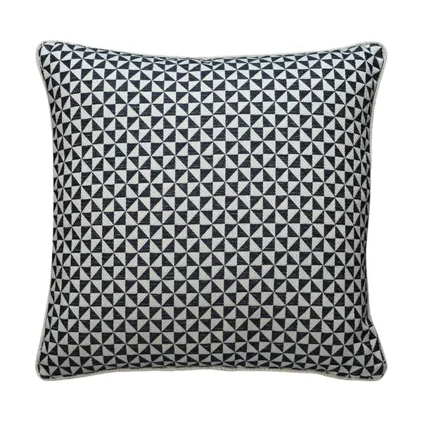 Bruton Navy, Sustainable Feather, Cushion Sophie Paterson Cotton Blend & Linen Blend Geometric Andrew Martin