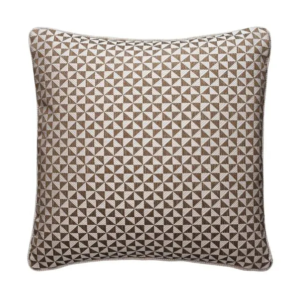 Bruton Tan, Sustainable Feather, Cushion Sophie Paterson Cotton Blend & Linen Blend Geometric Andrew Martin