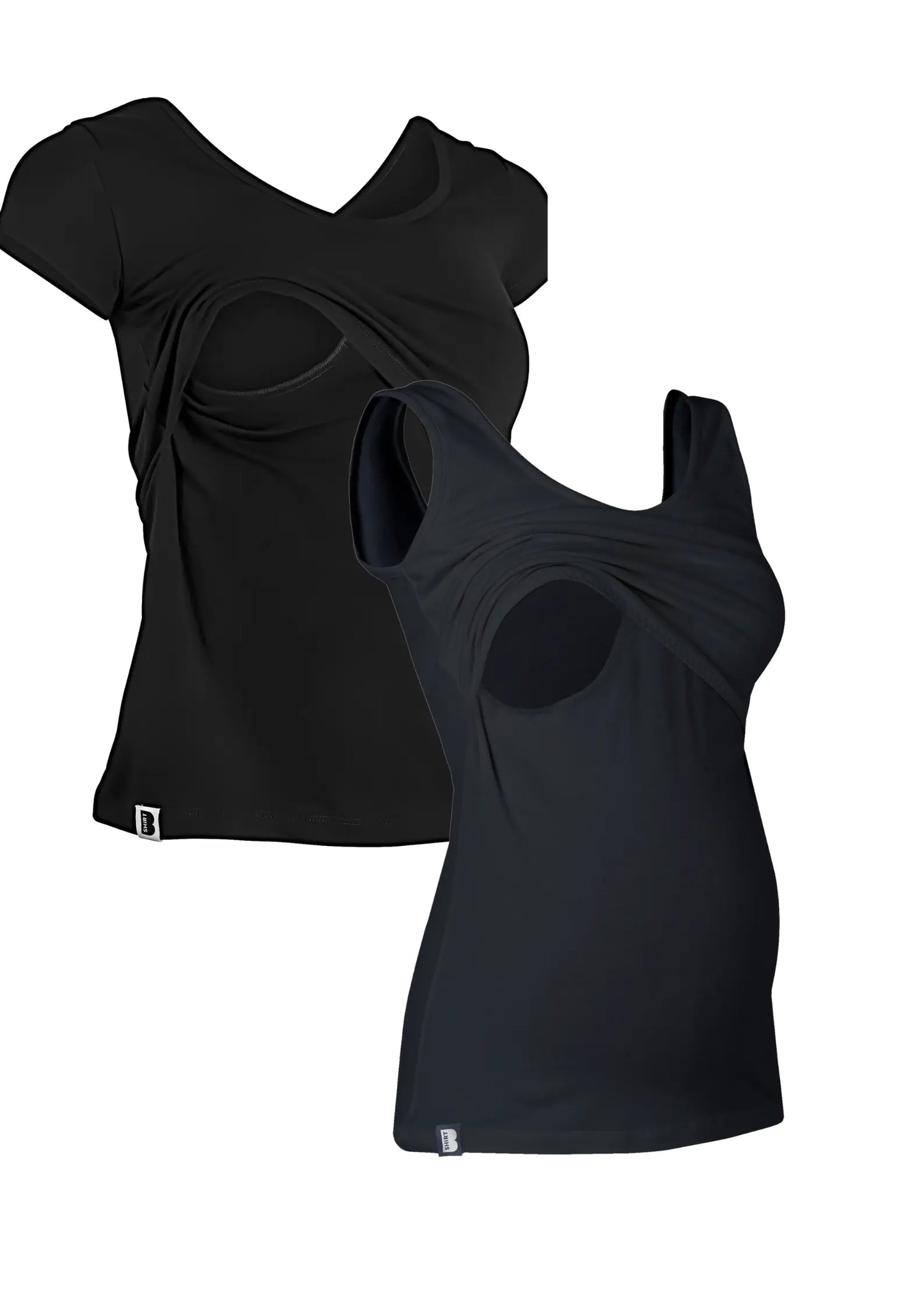 Bshirt Nursing Essentials Twin Pack- Black Vest & Black T-Shirt Bshirt
