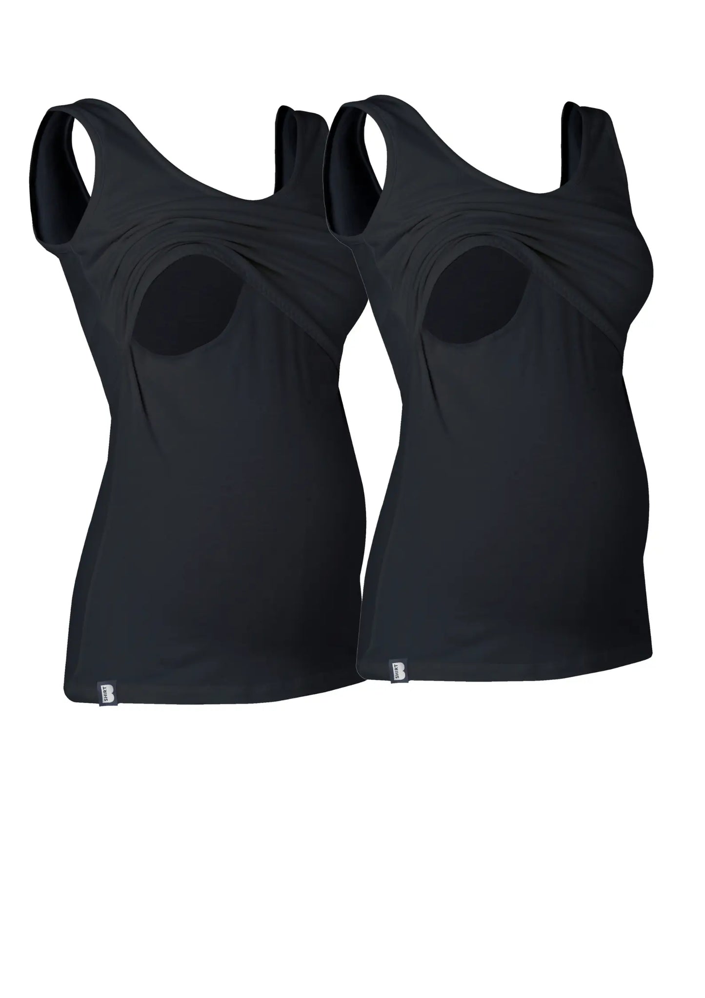 Bshirt Nursing Vest - Twin Pack -Black & Black Bshirt