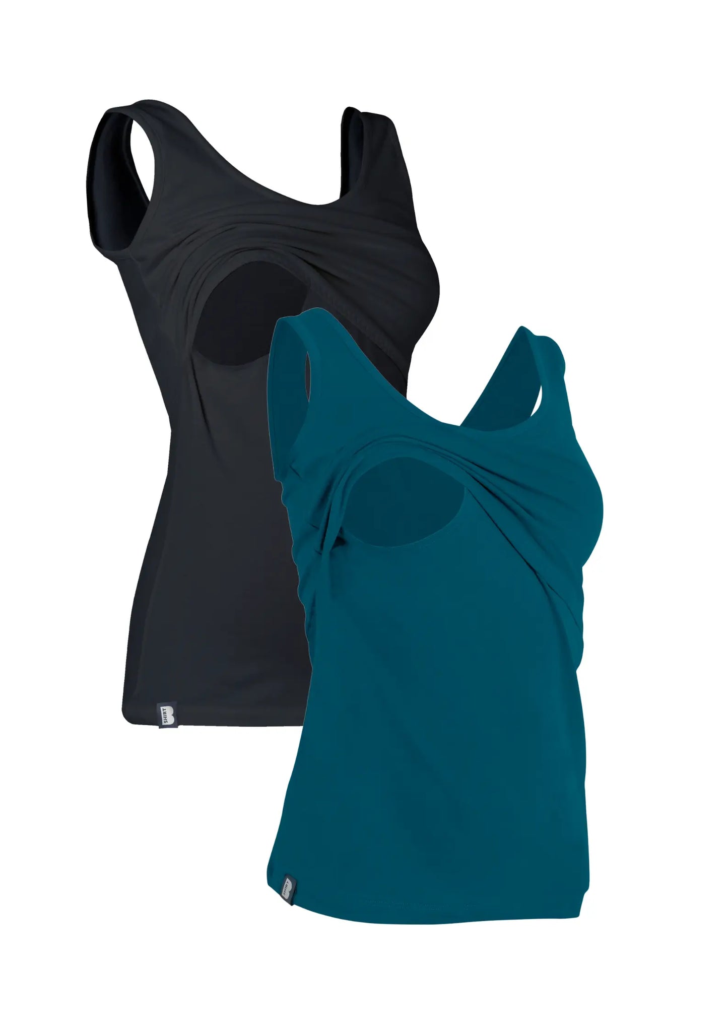 Bshirt Nursing Vest - Twin Pack -Black & Teal Bshirt