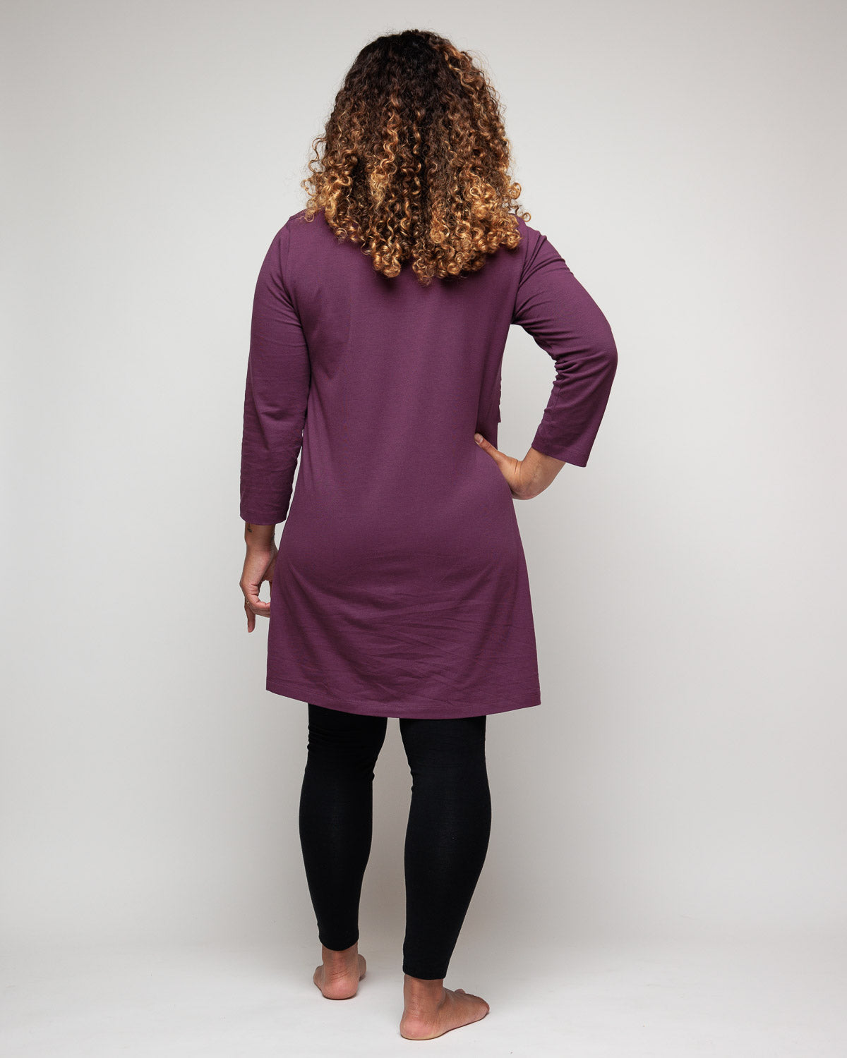 Nursing tunic dress in Plum Bshirt