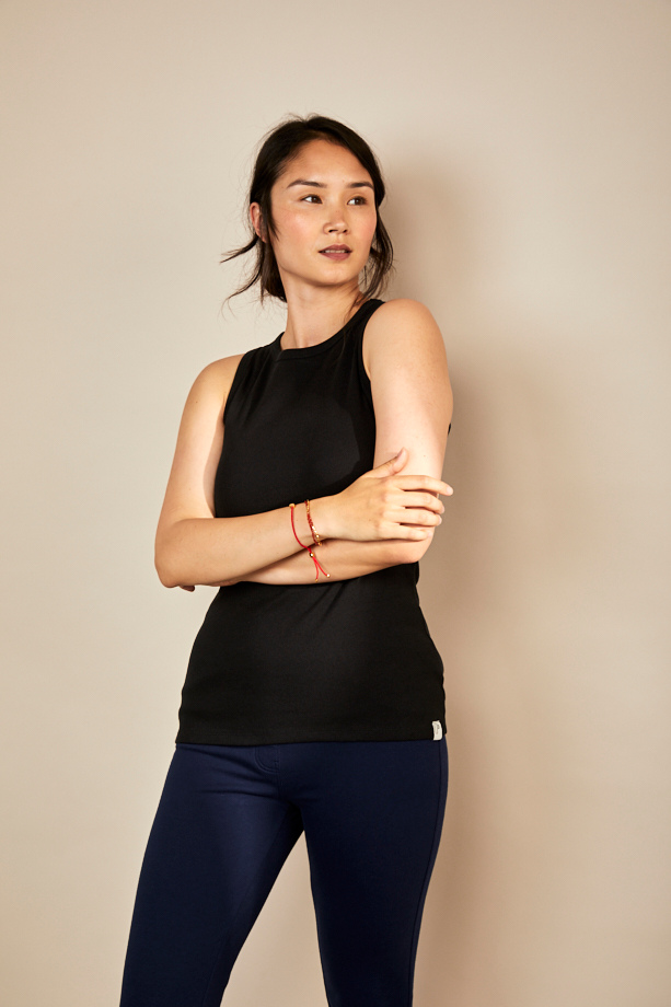 Bshirt Women's Rib Racer Vest in Black Bshirt