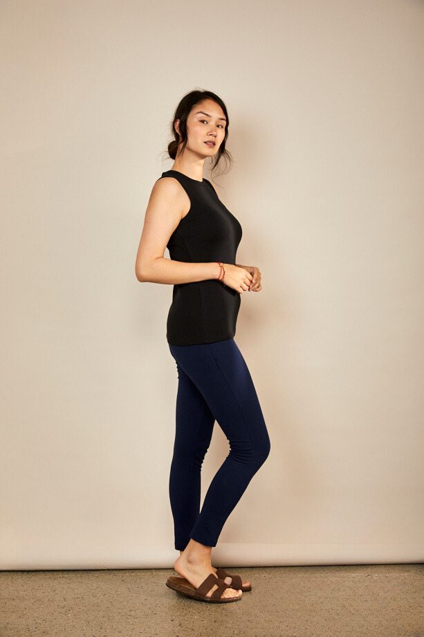 Bshirt Women's Rib Racer Vest in Black Bshirt
