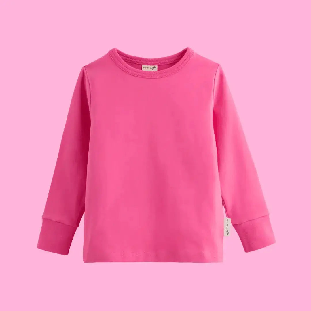 Bubblegum Pink Kids Organic Long Sleeve Top ScandiBugs