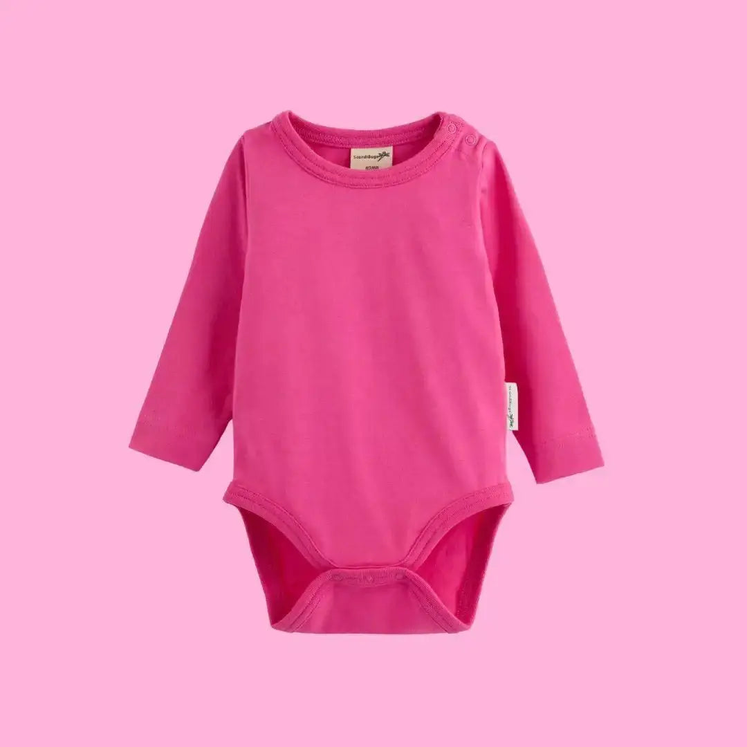 Bubblegum Pink Kids Organic Long Sleeve Vest ScandiBugs