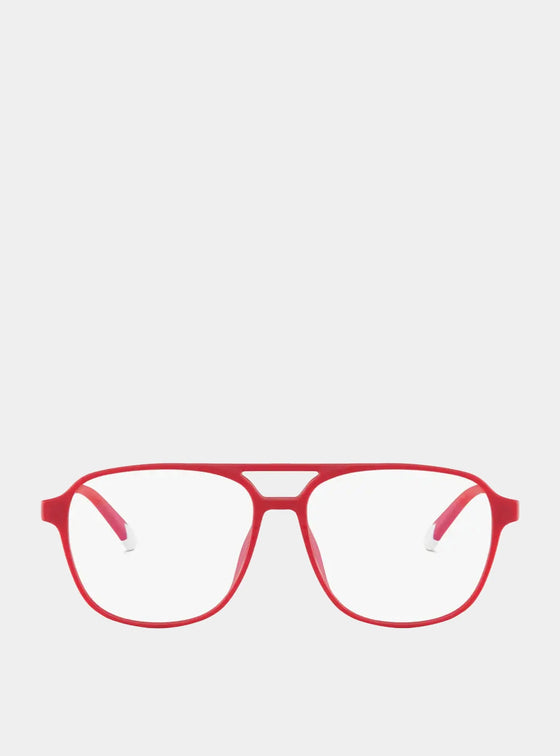 Burgundy Red Brad Glasses Barner