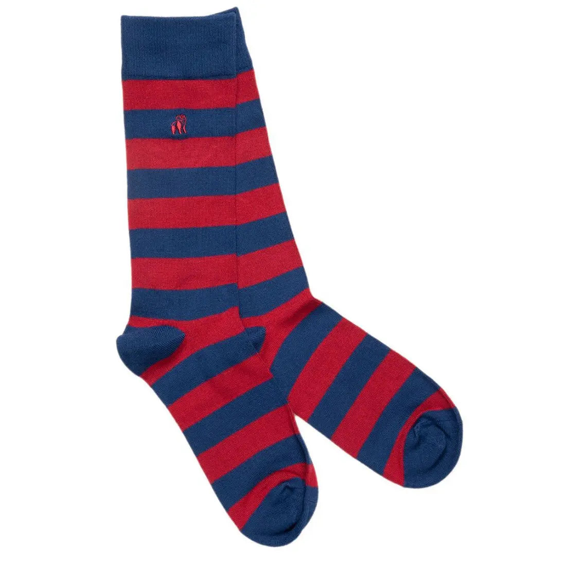 Burgundy Striped Bamboo Socks Swole Panda