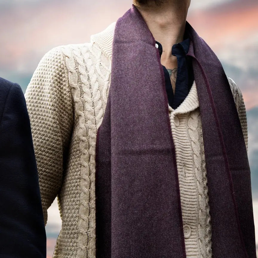 Burgundy & Grey The Eternal Edition - 100% Cashmere Scarf Heating & Plumbing London