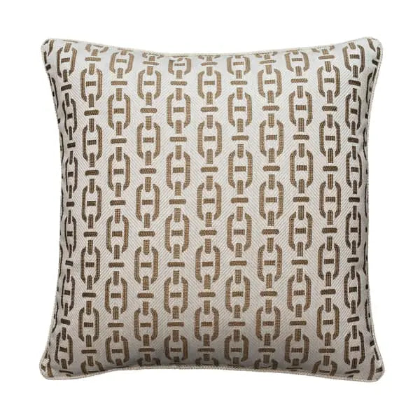 Burlington Tan, Sustainable Feather, Cushion Sophie Paterson Cotton Blend & Linen Blend Geometric Andrew Martin