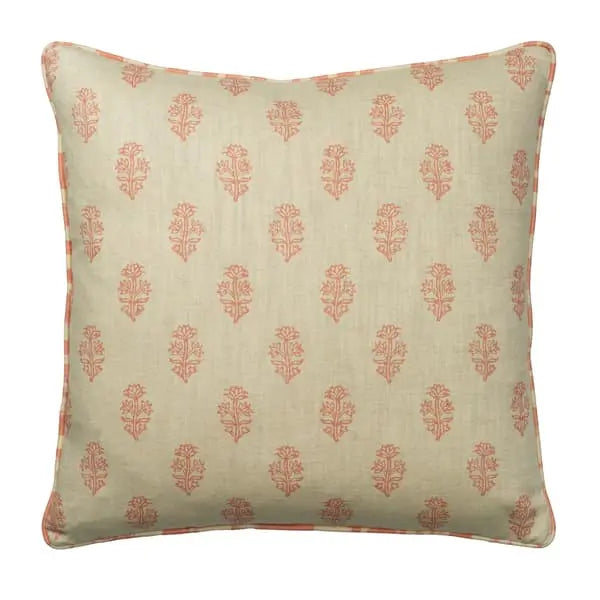 Buttercup Coral, Sustainable Feather, Cushion Eco-conscious & Cotton & Cotton Blend & Linen & Linen Blend Floral Andrew Martin