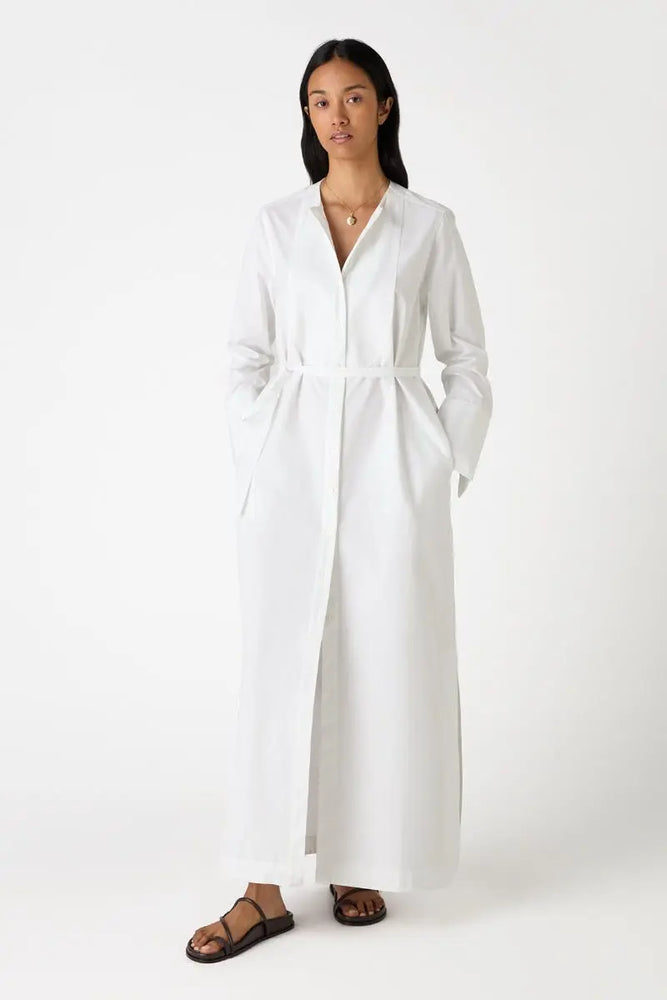 Buttercup Cotton Shirt Dress - White Bamford