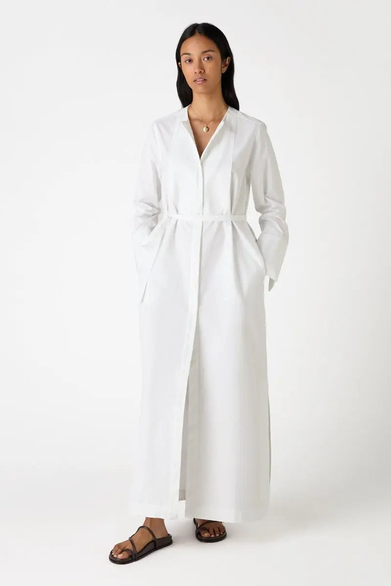 Buttercup Cotton Shirt Dress - White Bamford