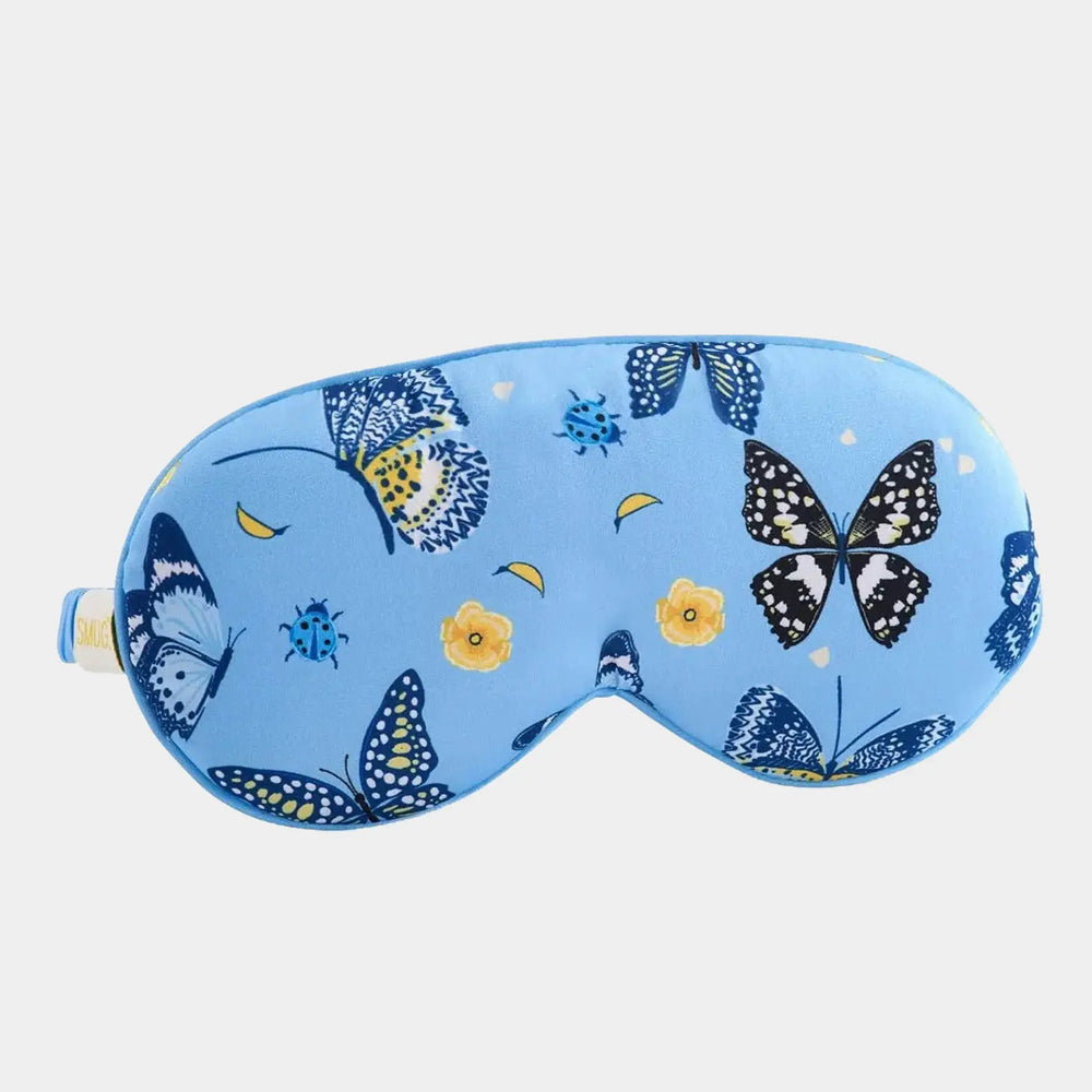 Butterflies Cloud Padded Satin Sleep Mask SMUG