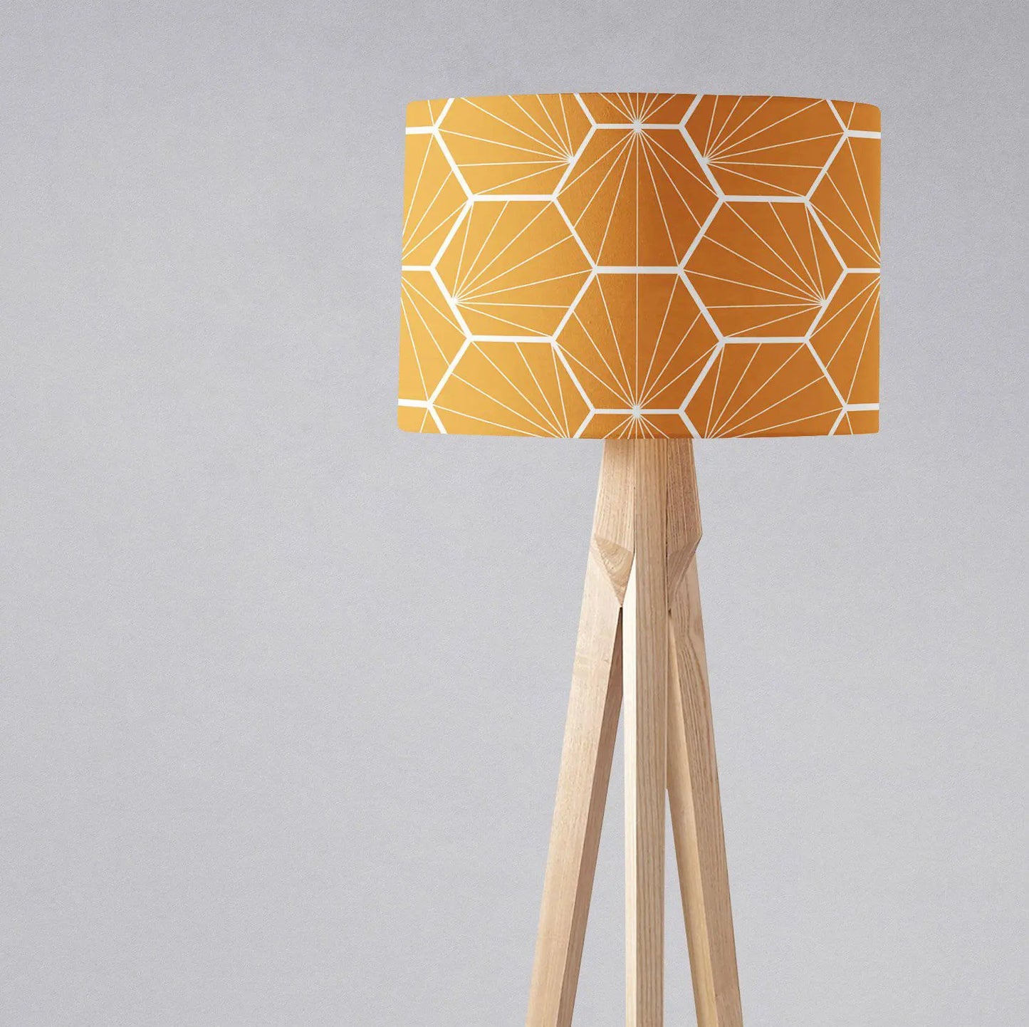 Butterscotch Yellow Geometric Hexagons Lampshade, Ceiling or Table Lamp Shade Shadow bright