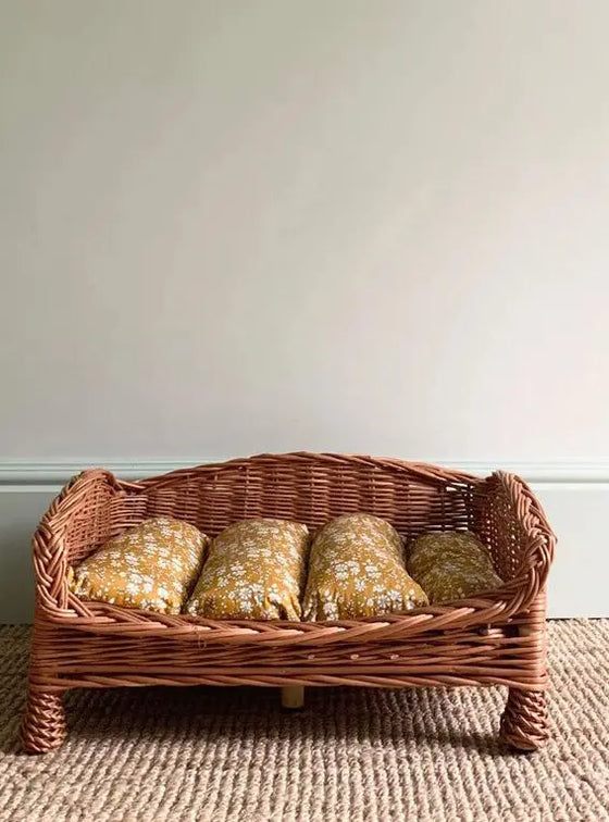 CAPEL MUSTARD Liberty Rectangle Animal Bed Cushion Coco & Wolf