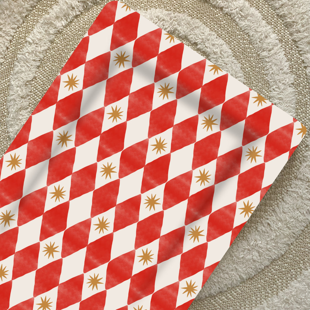 Standard Changing Mat - Red Harlequin Bobbin and Bumble