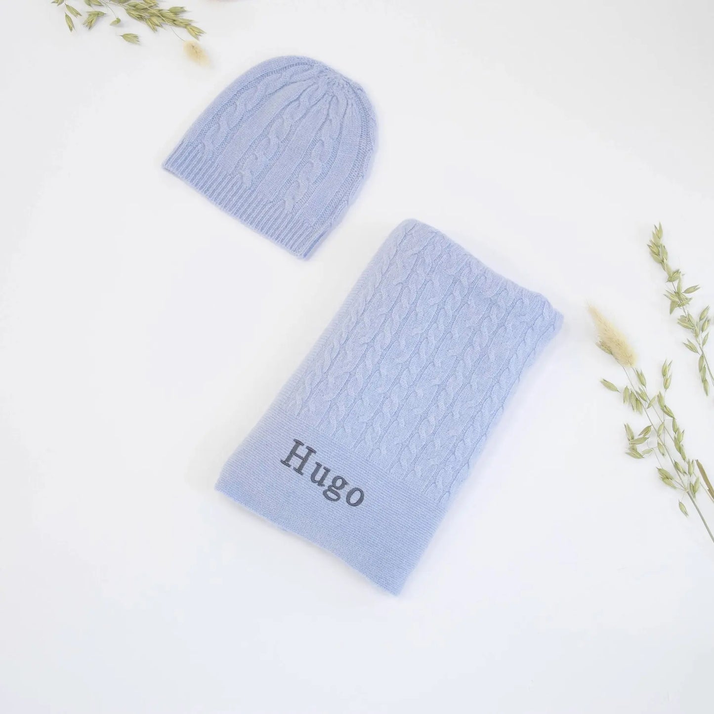 CLASSIC CASHMERE BABY GIFT SET - CORNFLOWER BLUE The Baby Gifting Company