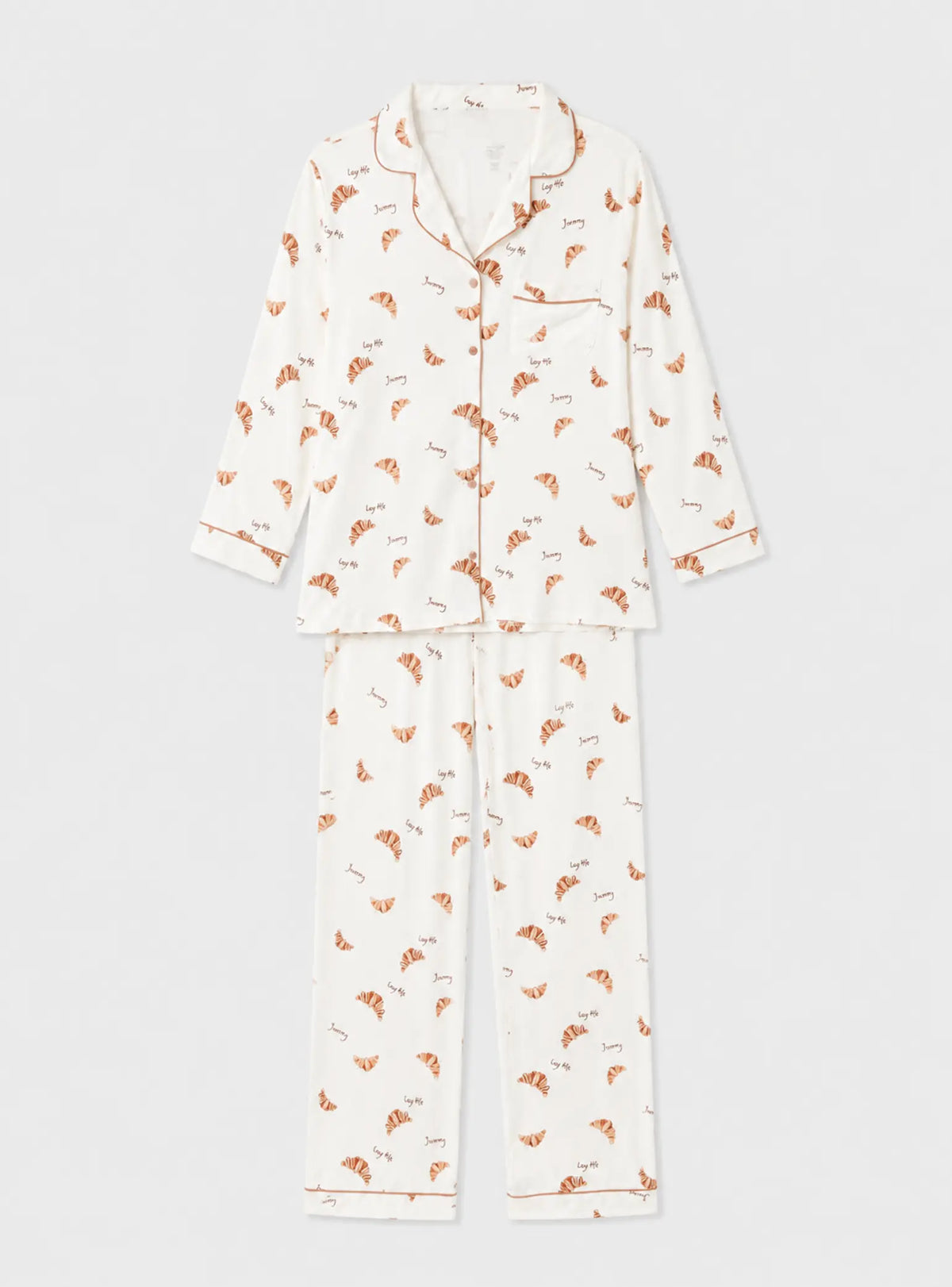 COZY Croissant Club Women's Pyjama Trouser Set Cozy Crew Club